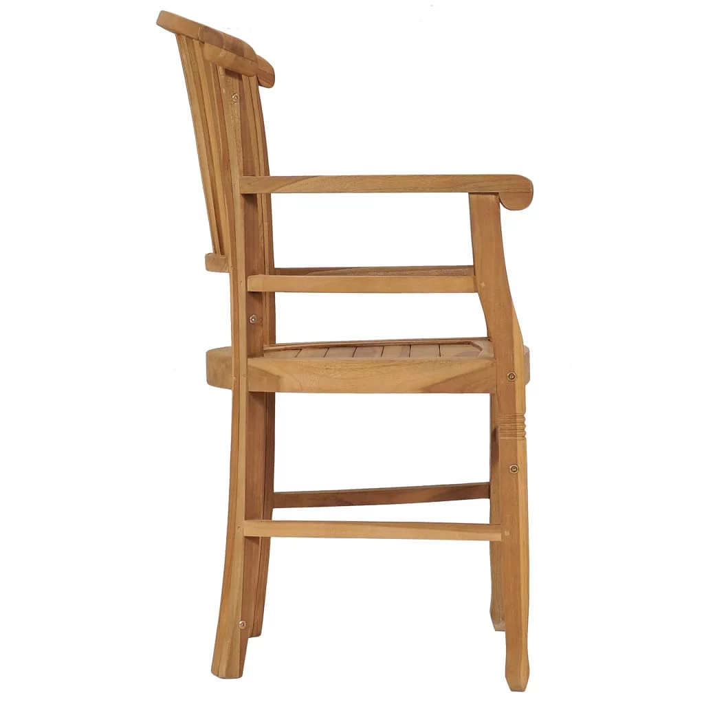 Walmeck Patio Chairs 2 pcs Solid Teak Wood