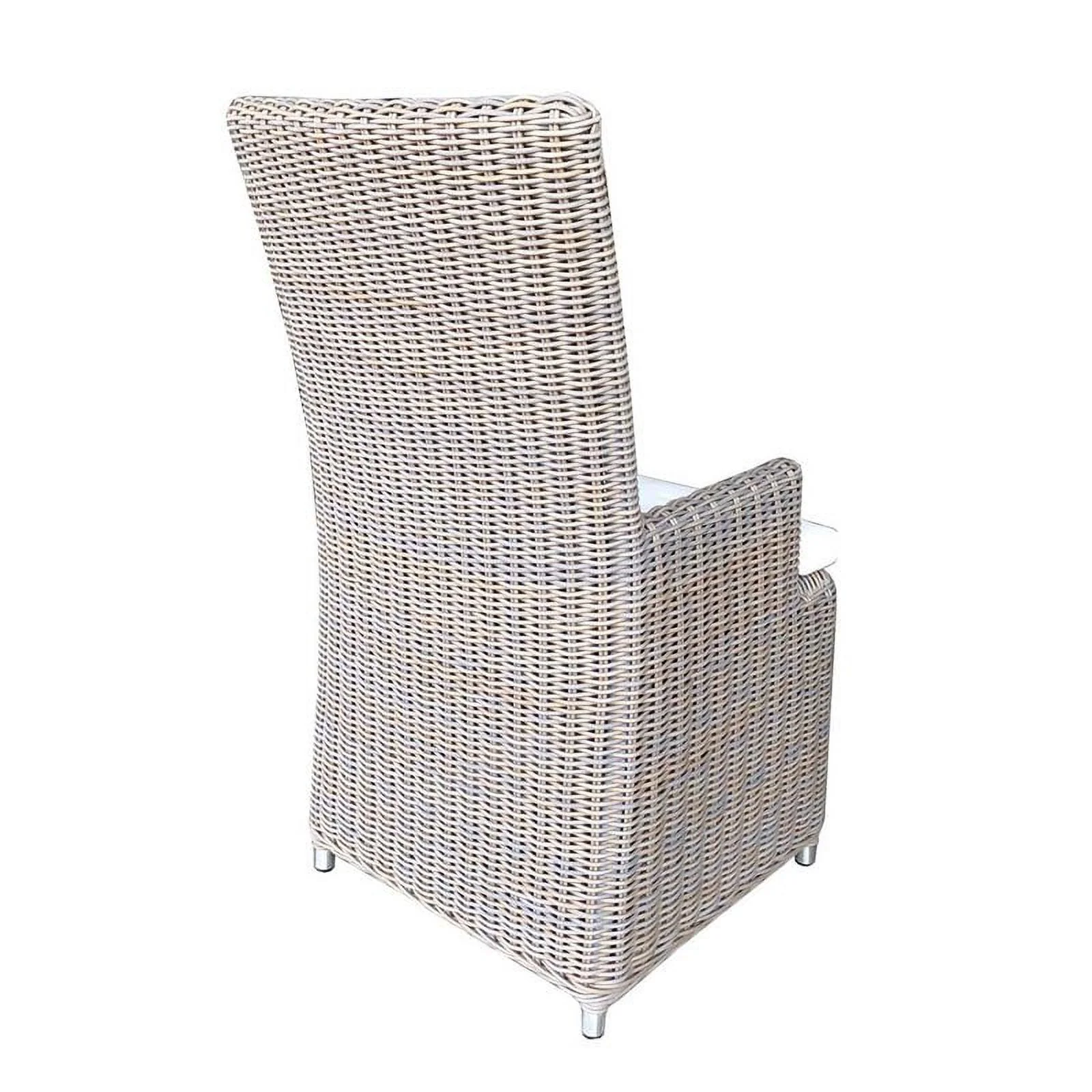 Padma's Plantation Nico Wicker Patio Dining Armchair in Kubu Gray