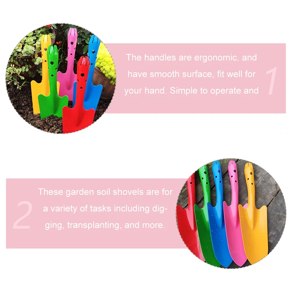 2 Pcs Flower Shovel Hand Soil Gardening Scoops Small Shovels Sturdy Iron