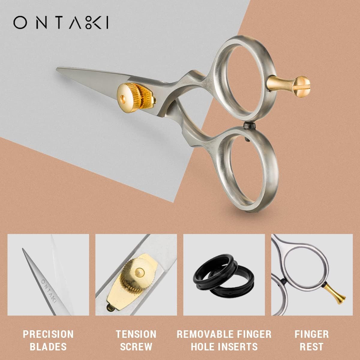 ONTAKI Premium Hand Forged Mustache Scissors 5.5