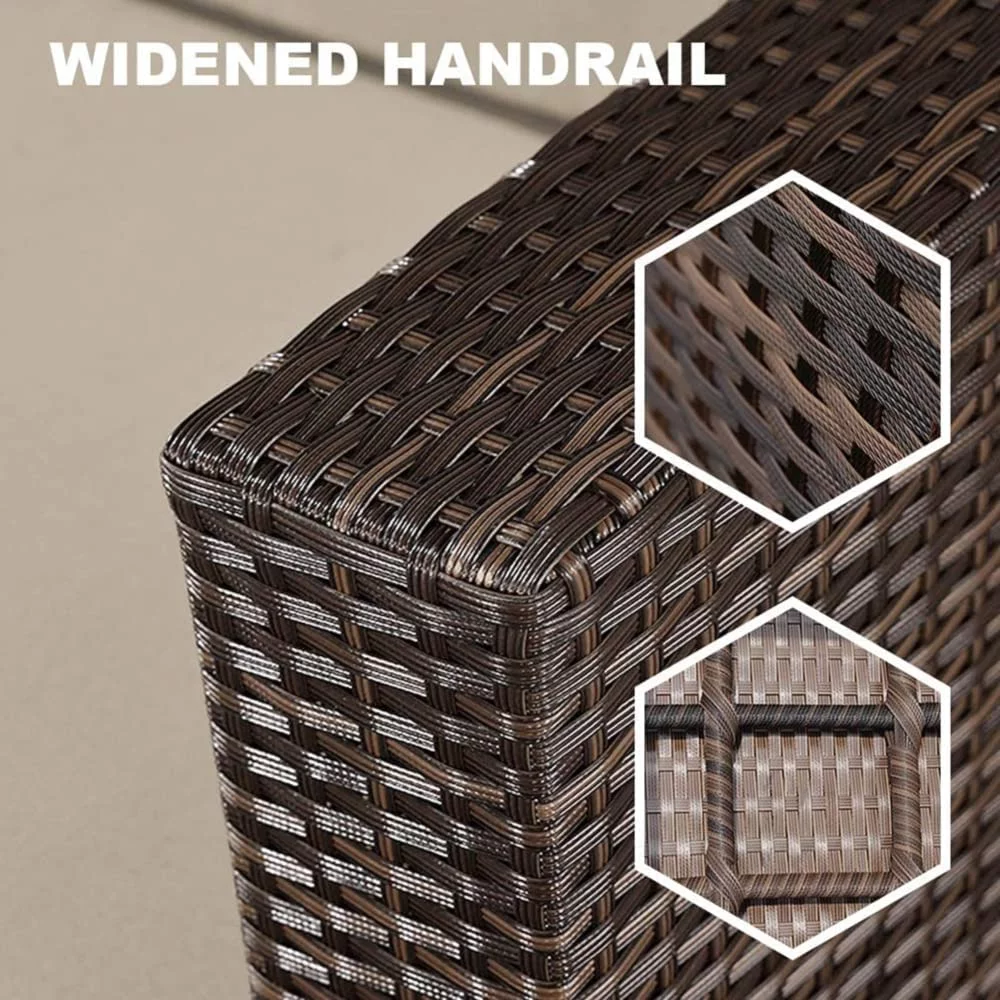 4 Piece Rattan Chair Patio Sofas Wicker Sectional Sofa Outdoor Conversation (Brown and Tan)