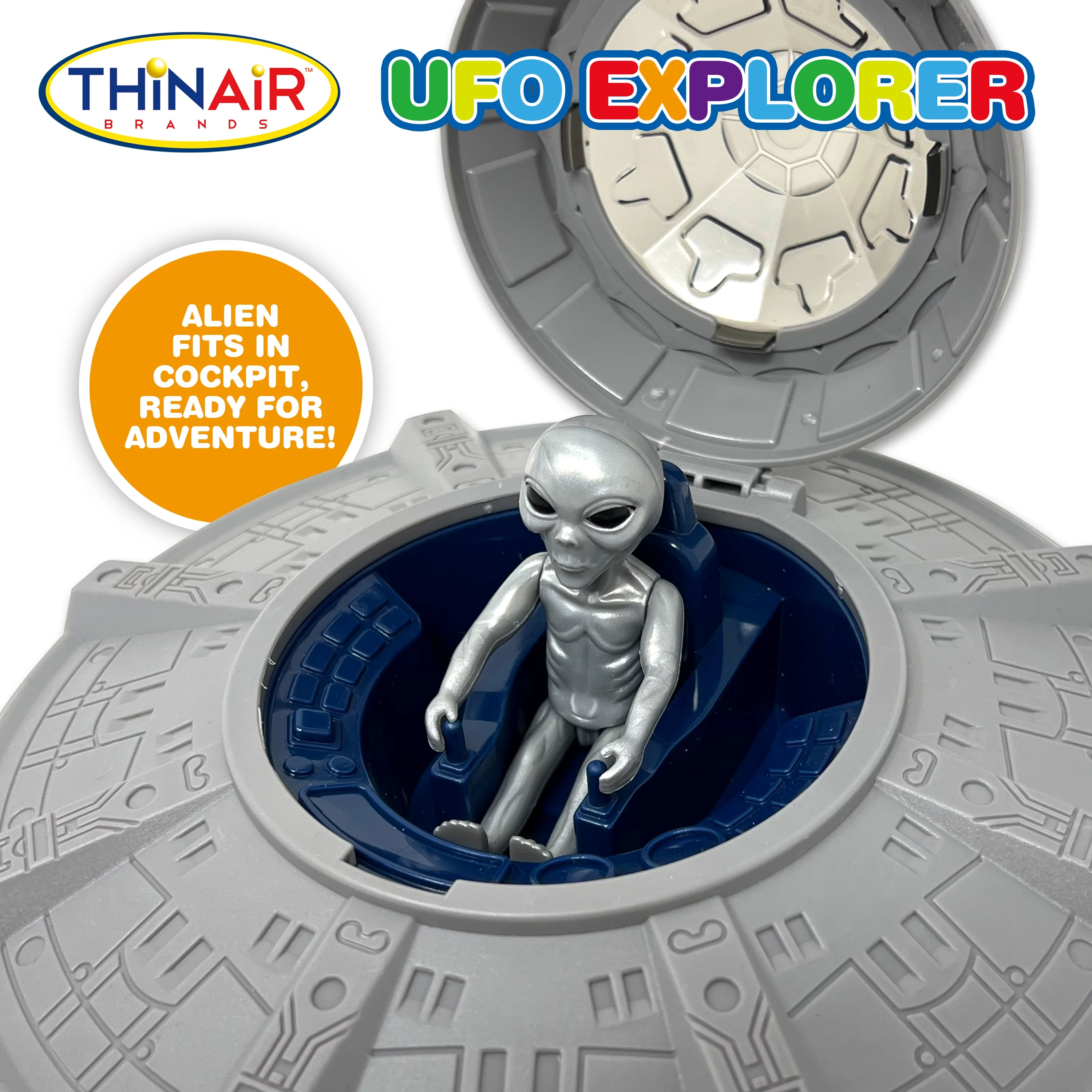 UFO Spaceship Space Toy, Kids Spaceship Playset with Two Aliens, Lights & Sounds, Educational STEM Adventure