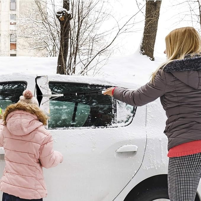 Aluminum 21FT Telescopic Roof Snow Rake Shovel with Twist-N-Lock Scratch-Free Snow Removal Tool Lightweight & Easy to Handle Multi-Purpose