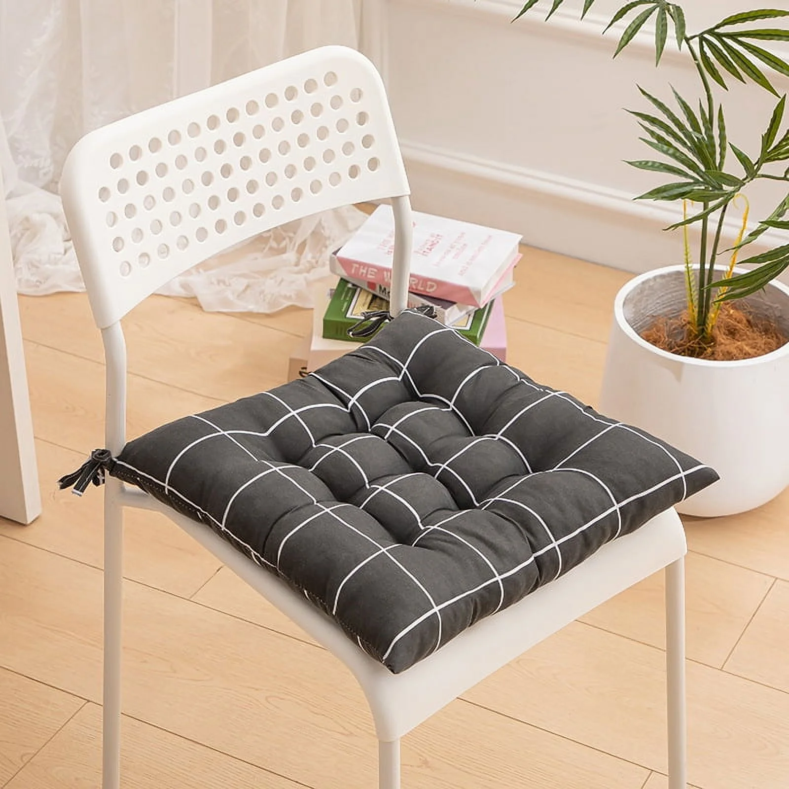 Namzi Seat Cushion Garden Patio Home Kitchen Office Thicken Comfy Seat Cushion, dark gray 16