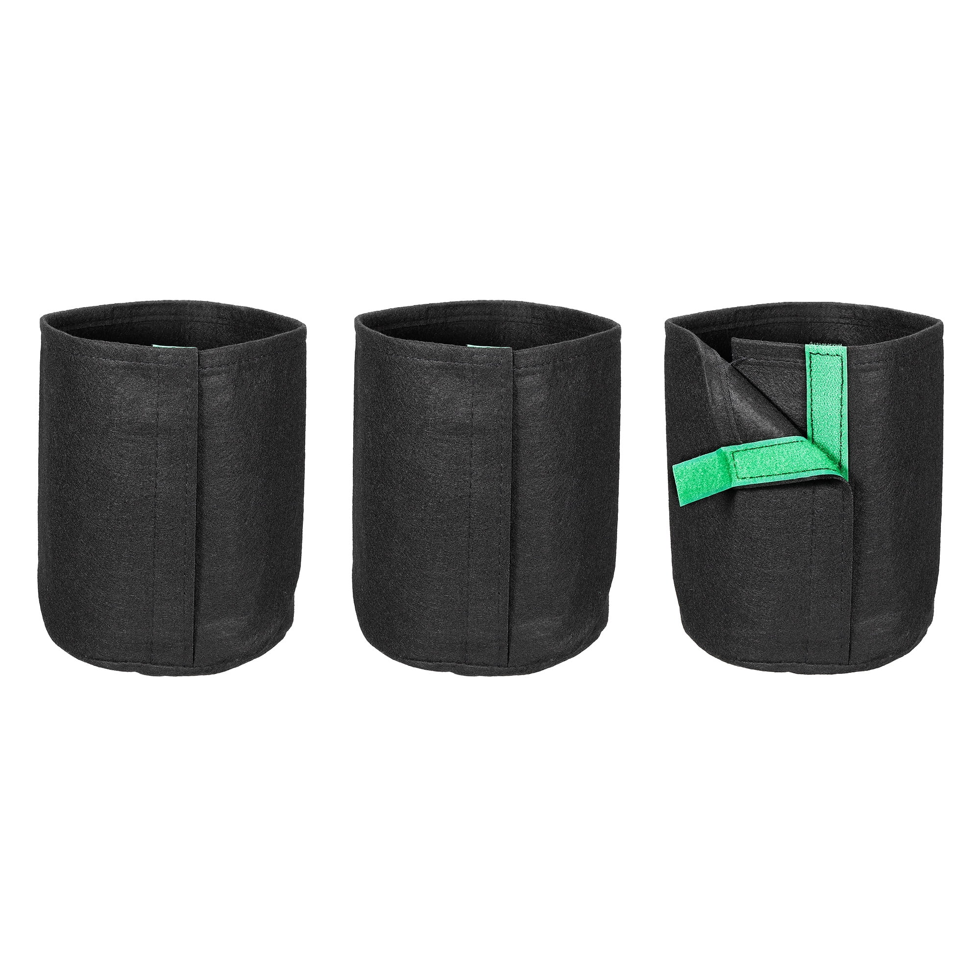 Uxcell 1 Gallon Fabric Grow Bags Pots with Self Adhesion Sides for Plant Transplanting, Black 3 Pack