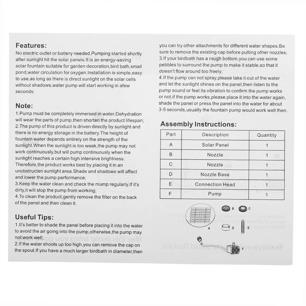 Fountain,Powered Submersible Water Pump Kit Bath Panel Solar Powered Solar Panel Solar 1.8w Solar Panel Solar Powered Submersible Water Pump 9v 1.8w Solar Kit Bath Pond Huiop Iuppa Dsfen
