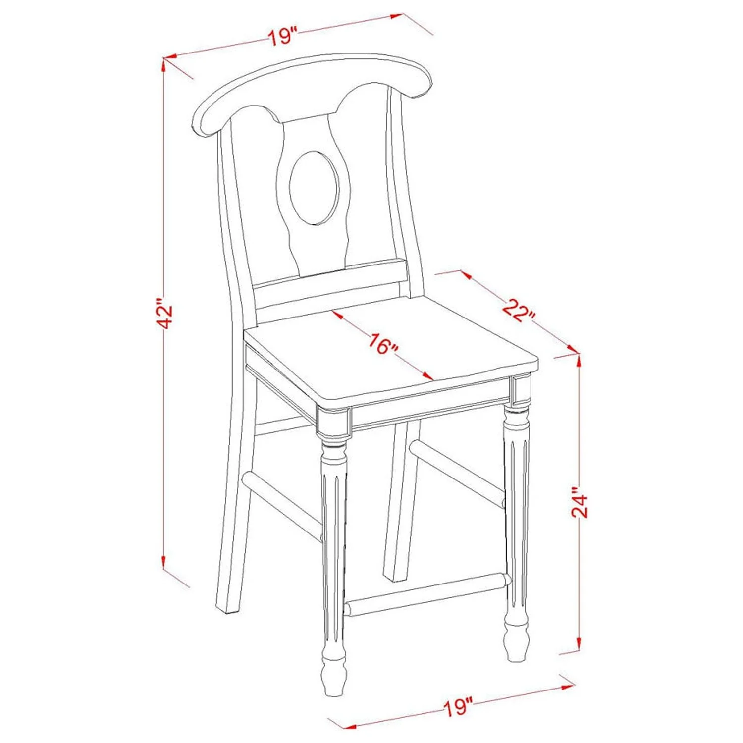East West Furniture Yarmouth 3-piece Wood Dining Table and Chair Set in Mahogany