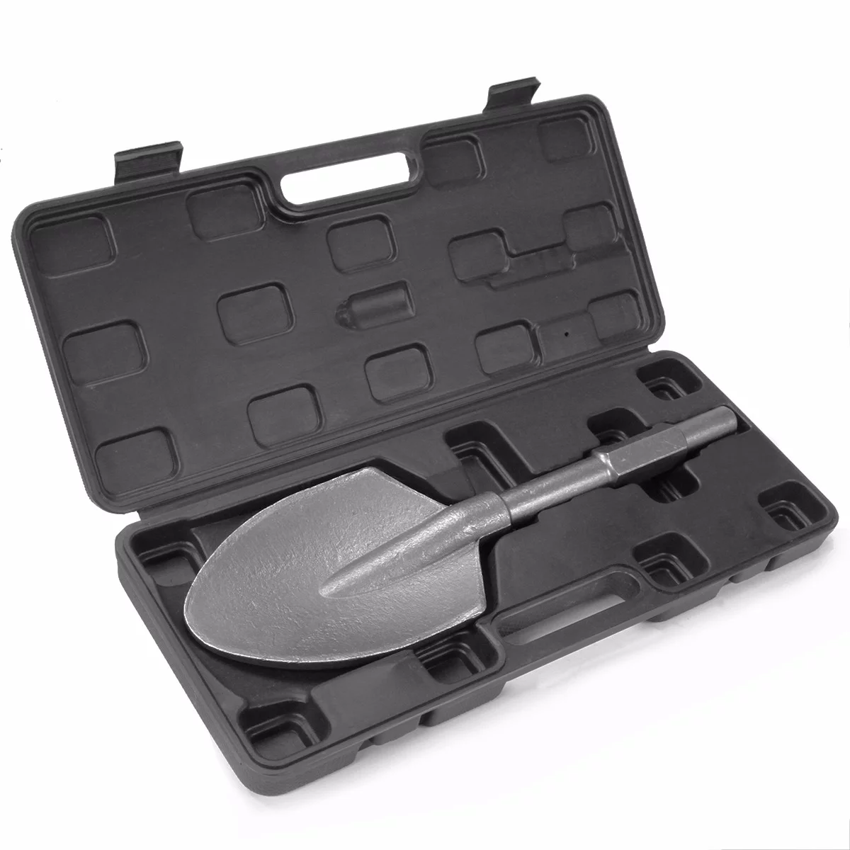 XtremepowerUS Hex Shank Clay Spade Scoop Shovel Bit, with Case