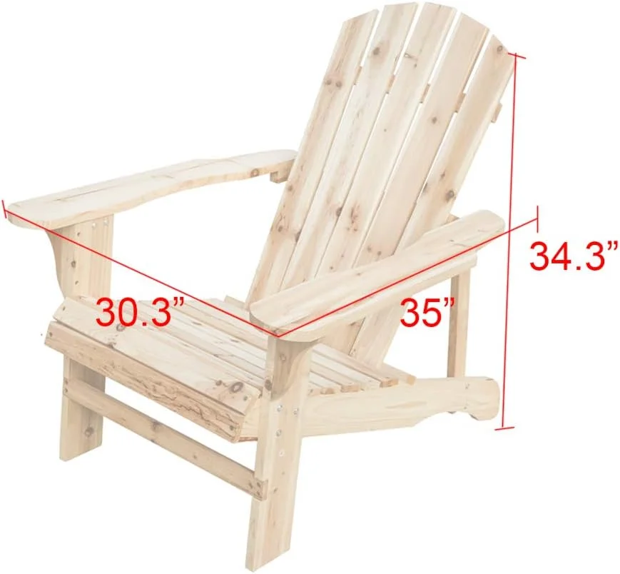 Wood Single Adirondack Chair, Natural