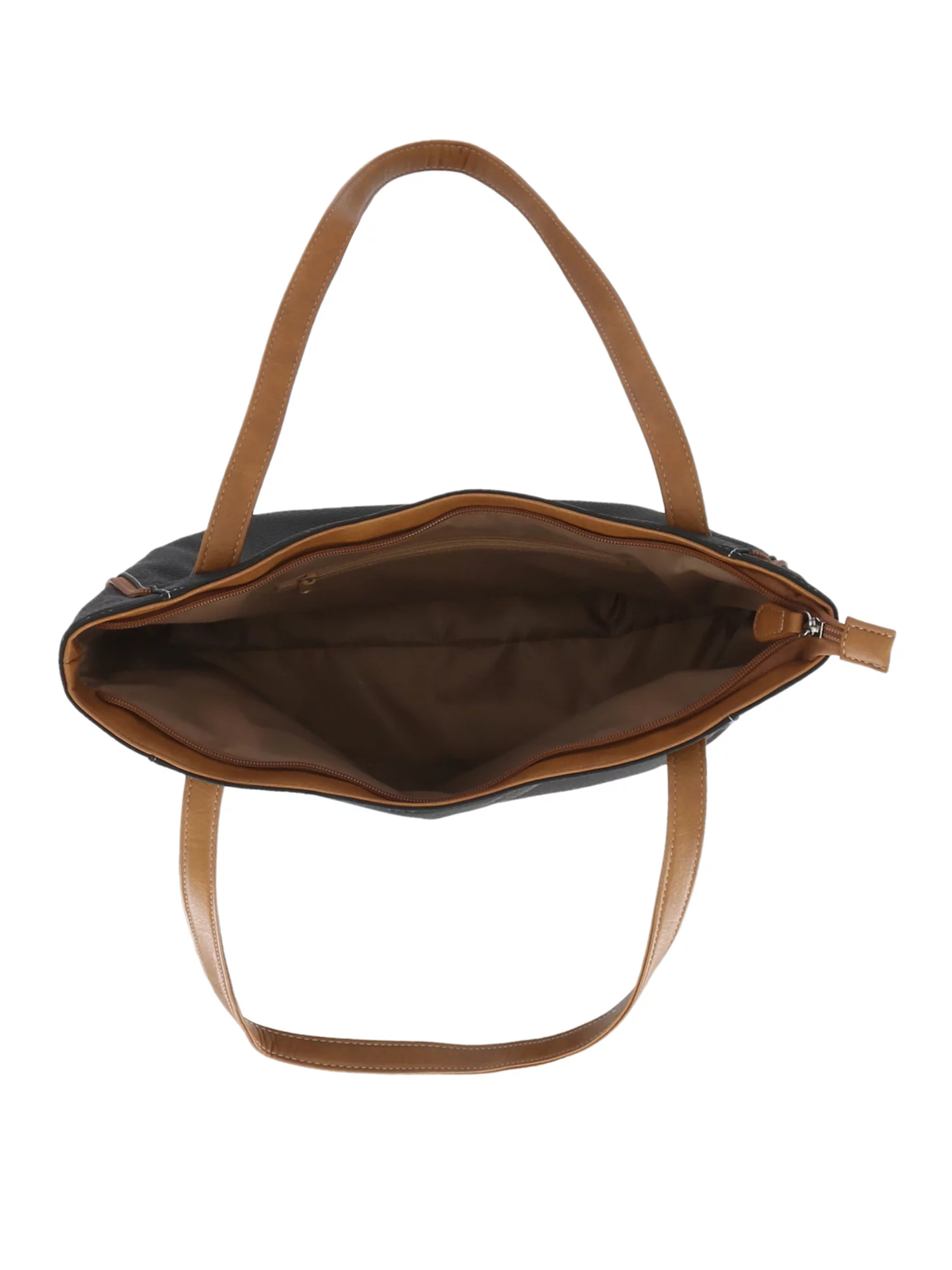 Koltov Vegan Leather Emily East West Tote with Willow Wallet, Black