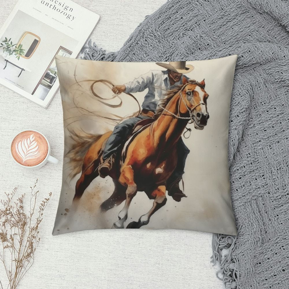 ONETECH  Western Cowboy Riding Horse Pillow Cover Wild West Decorative Throw Pillow Case for Home Party College Dorm Living Room Bedroom Couch Sofa Cushion Case
