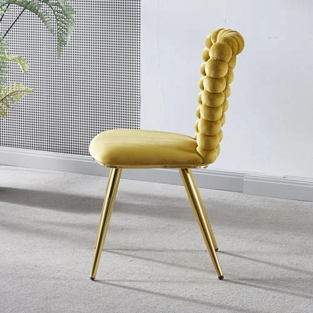 ZJbiubiuHome Modern chair( ) with iron tube legs  soft cushions and comfortable backrest  suitable for dining room  living room  cafe hairball back