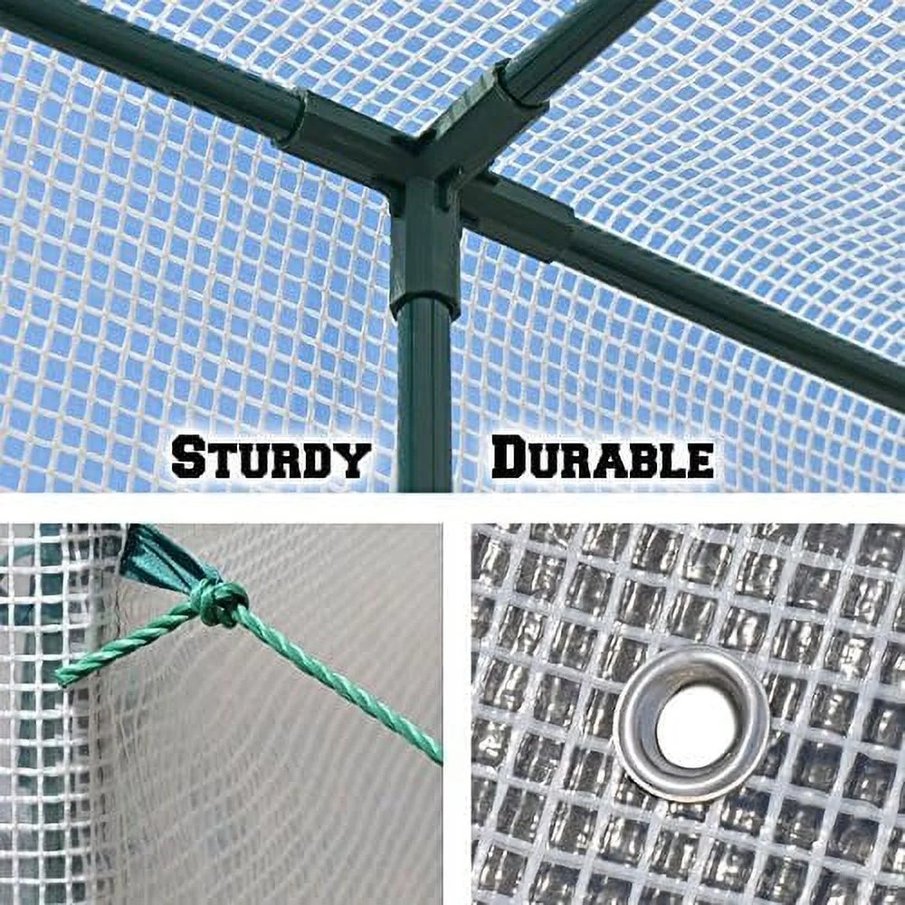 new large walk-in wall greenhouse 10x5x7'h w 3 tiers/6 shelves gardening (white)