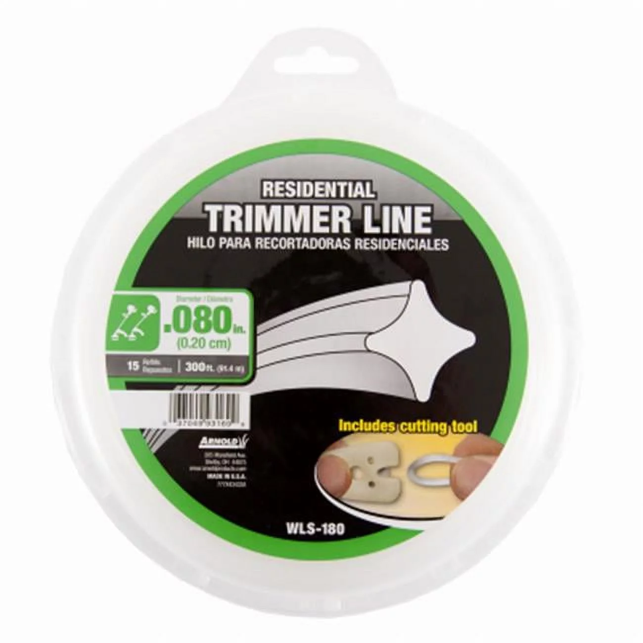 Arnold 247314 0.08 in. x 300 ft. Twisted Trimmer Line, Black