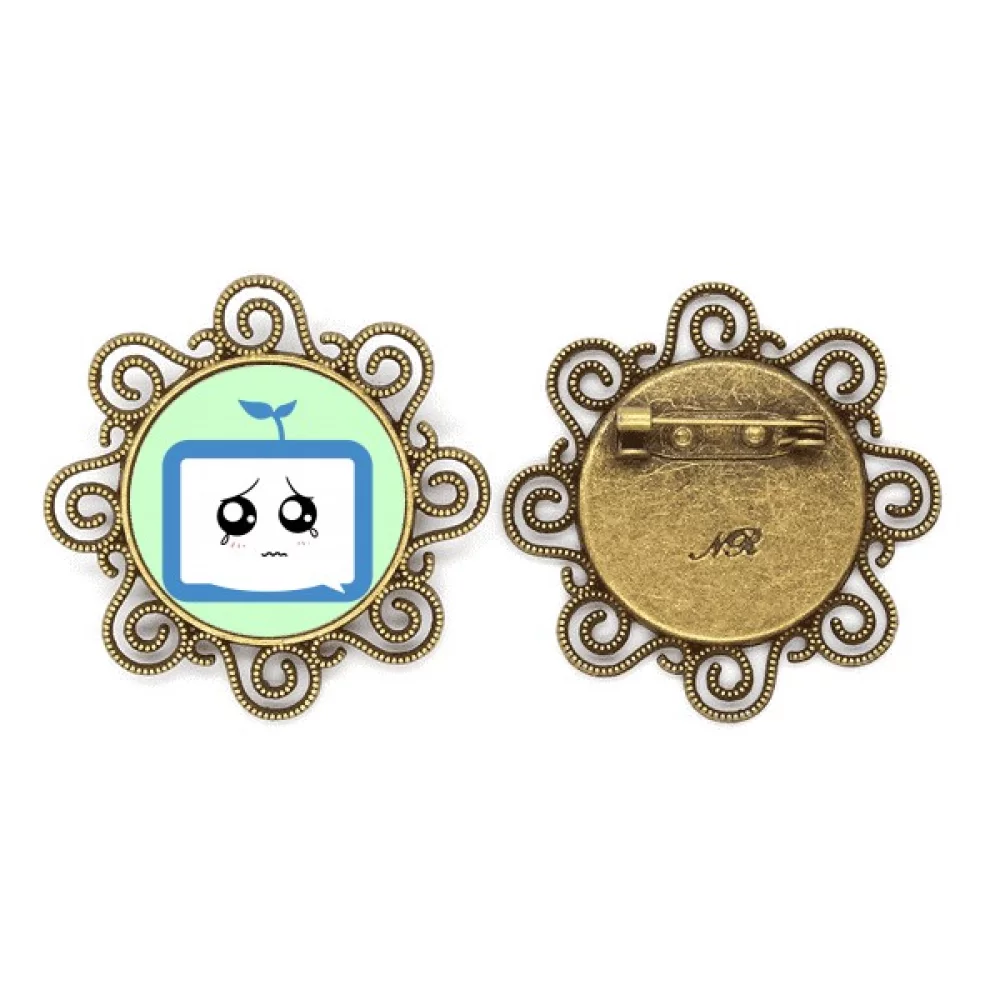 saplings injustice small tv face original flower brooch pins jewelry for girls