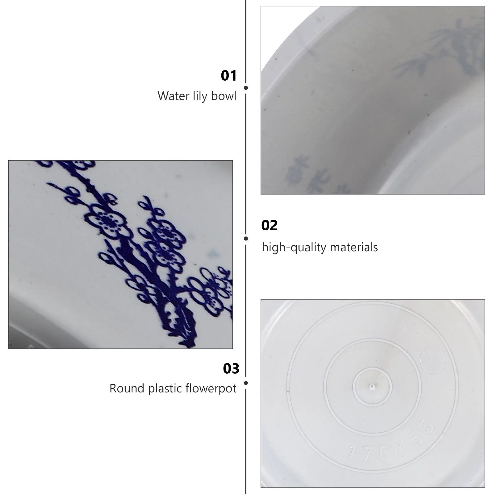 Gongxipen 10pcs Plastic Hydroponic Planting Basin Water Lily Narcissus Planting Bowls