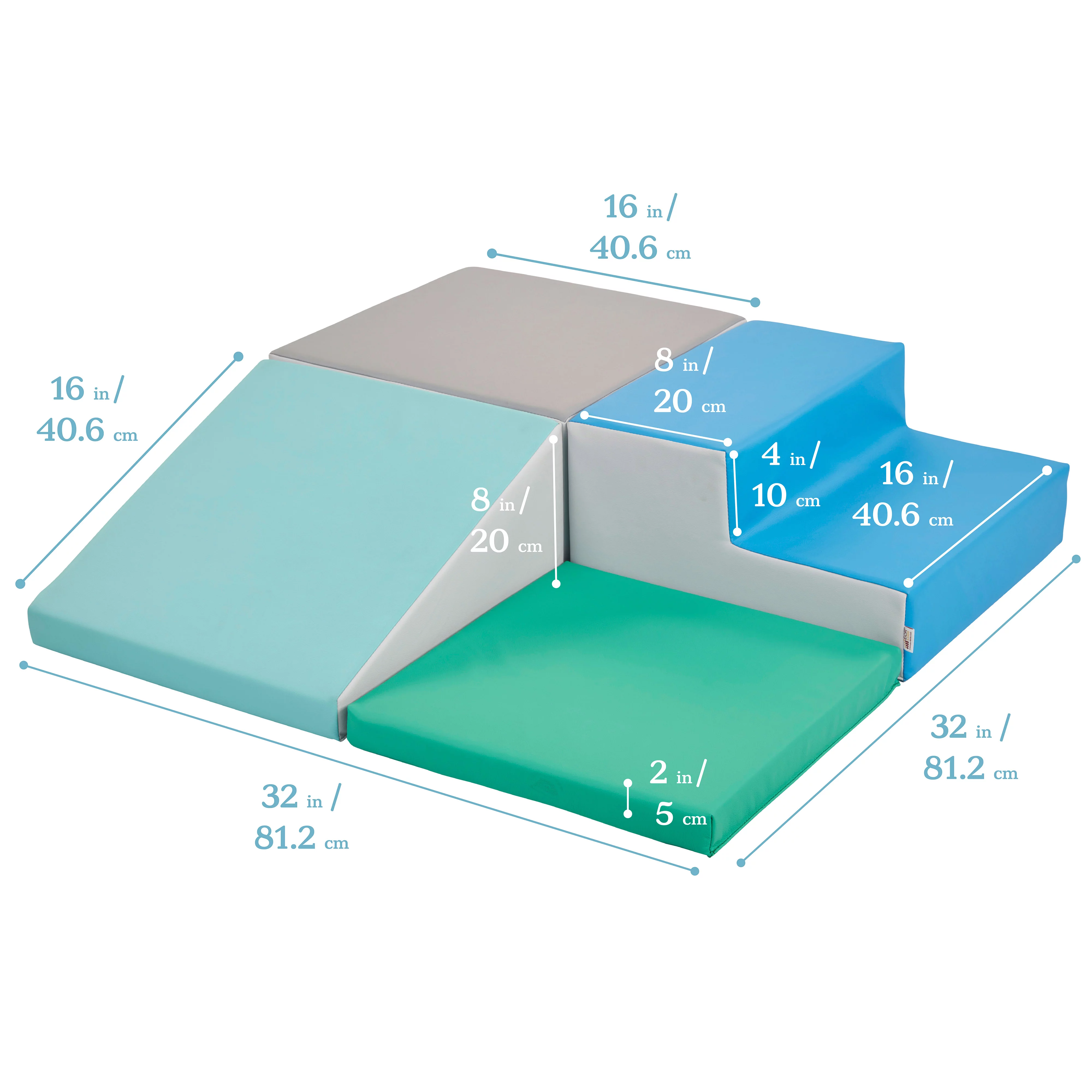 ECR4Kids SoftZone Junior Little Me Corner Climber, Contemporary, 4-Piece