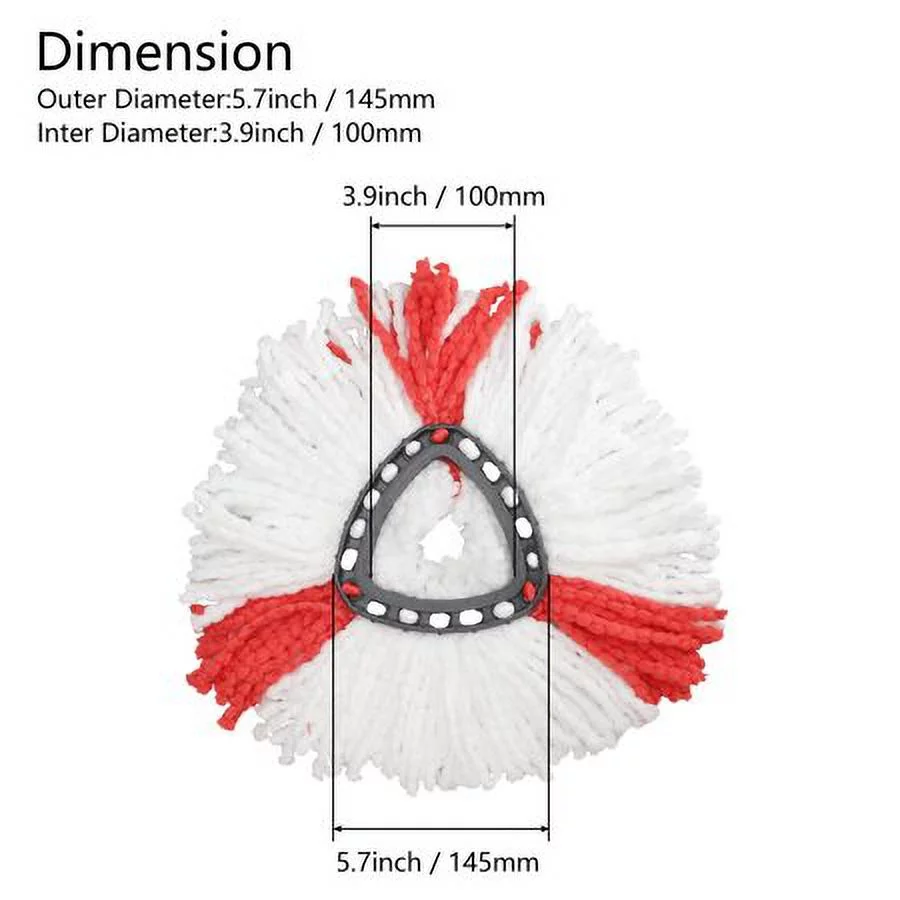 Happylost 4Pack Mop Head Replacement for O-Cedar,Mop Pad Spin Mop Refills Spin mops Reaplacement,Red