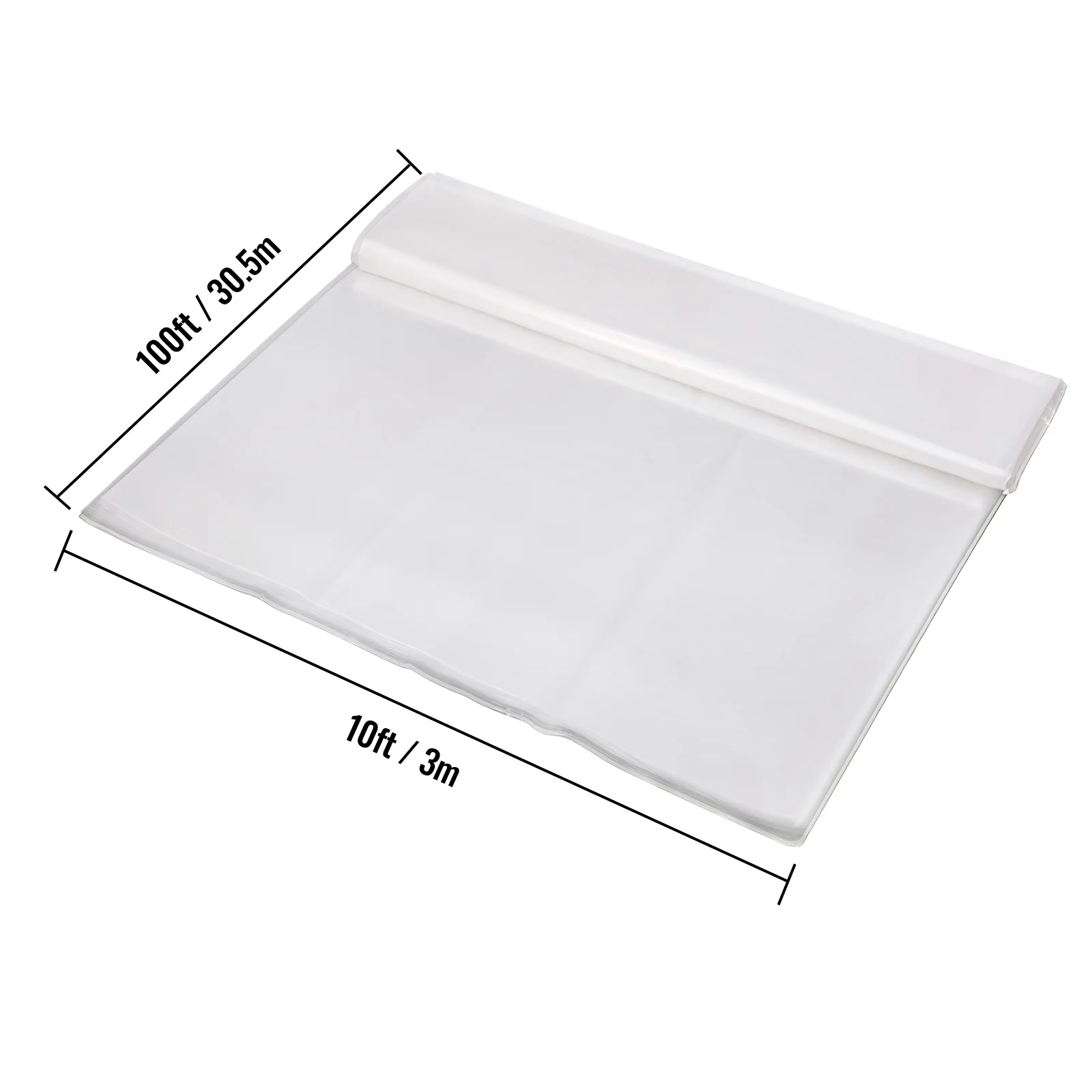 SKYSHALO Greenhouse Film, 10' x 100' Greenhouse Plastic Film, 6 Mil Thick Awning Greenhouse, 4 Years Clear Polyethylene Covering, UV Protection Farm Gardening Plastic Supply