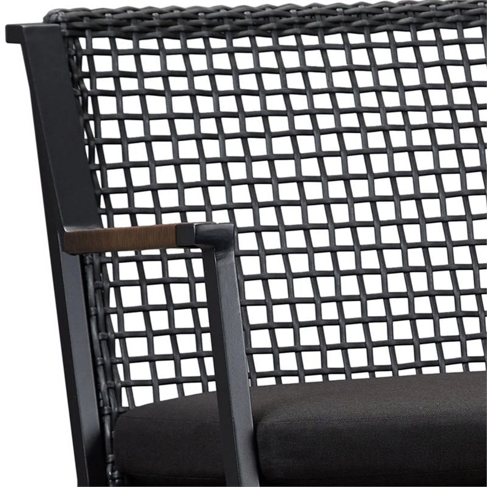 Home Square 3-Piece Set with 2 Patio Rocker Chairs & Patio Rocker Bench in Black