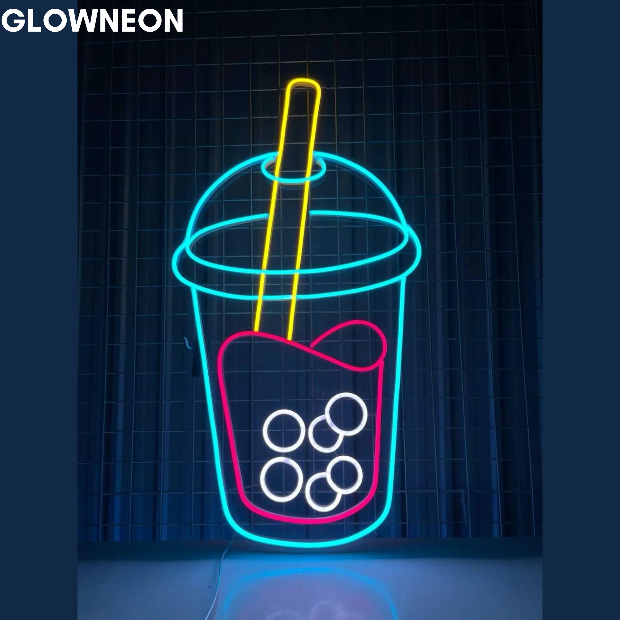Glowneon Bubble Milk Tea Neon Sign, Bubble Tea Led Sign, Boba Tea Art