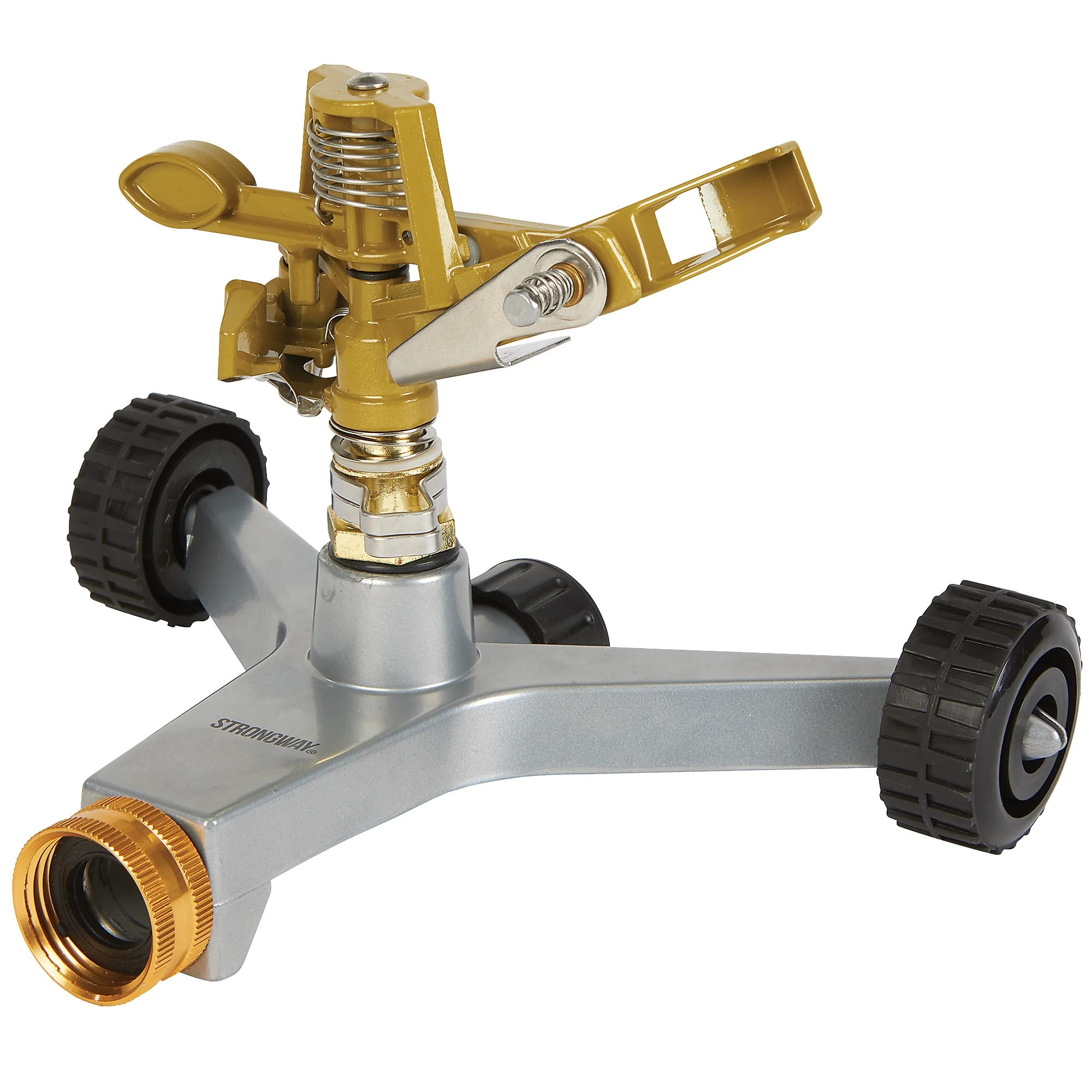 Strongway Metal Impact Sprinkler on Wheeled Base, 85ft. Dia. Coverage, 3/4in. Connection, Model# 202508011001