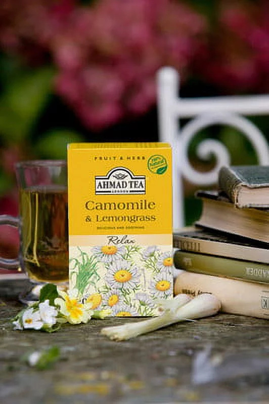 Ahmad Tea Camomile & Lemongrass Herbal Tea Bags, 120 Ct (6 Boxes of 20)