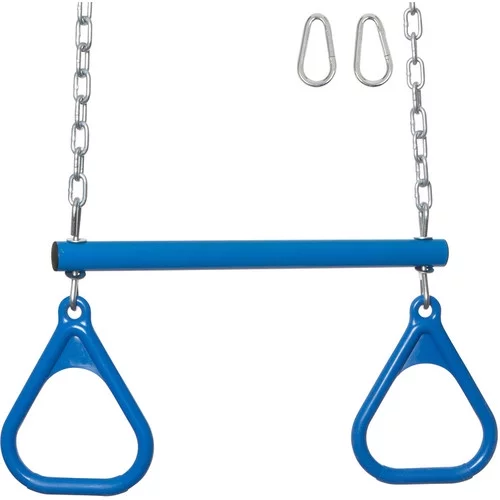 Swing Set Stuff Inc. Trapeze Bar with Rings and Uncoated Chain (Green)