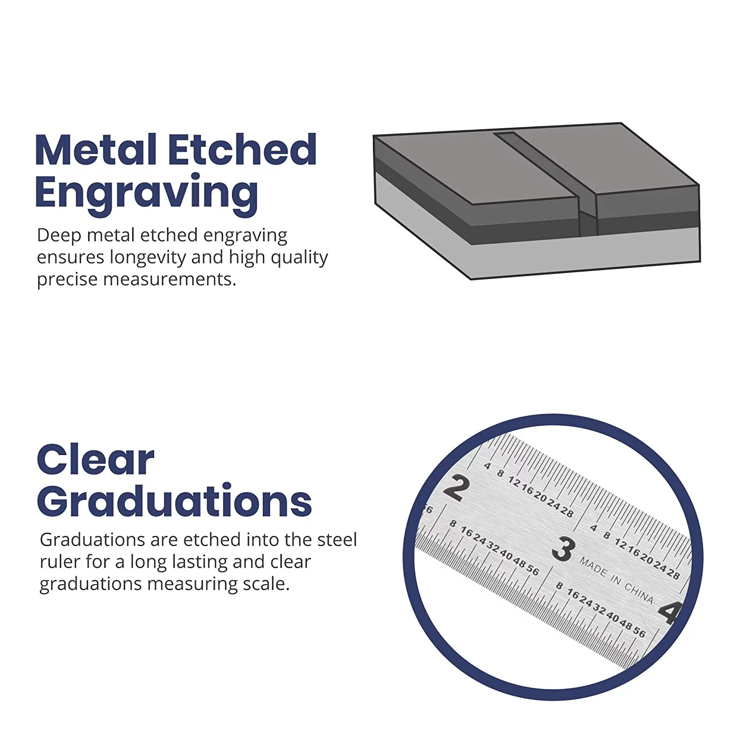 Pacific Arc Stainless Steel Ruler with 32nd and 64th Graduations