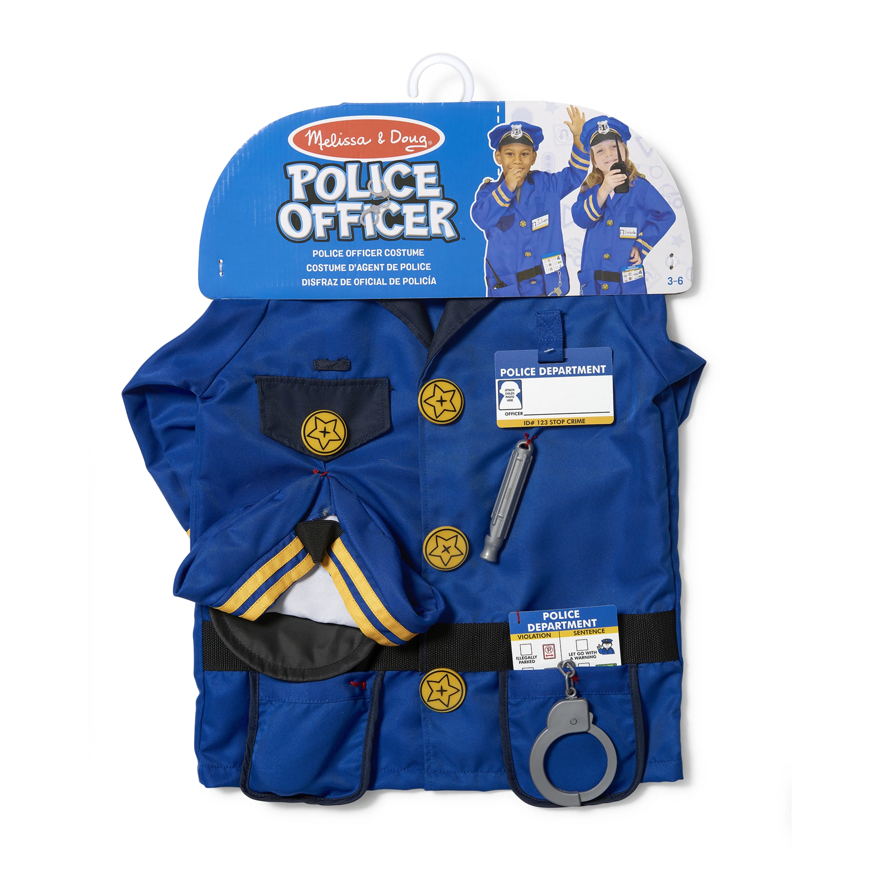 Melissa & Doug Police Officer Role Play Costume Dress-Up Set (8 pcs)