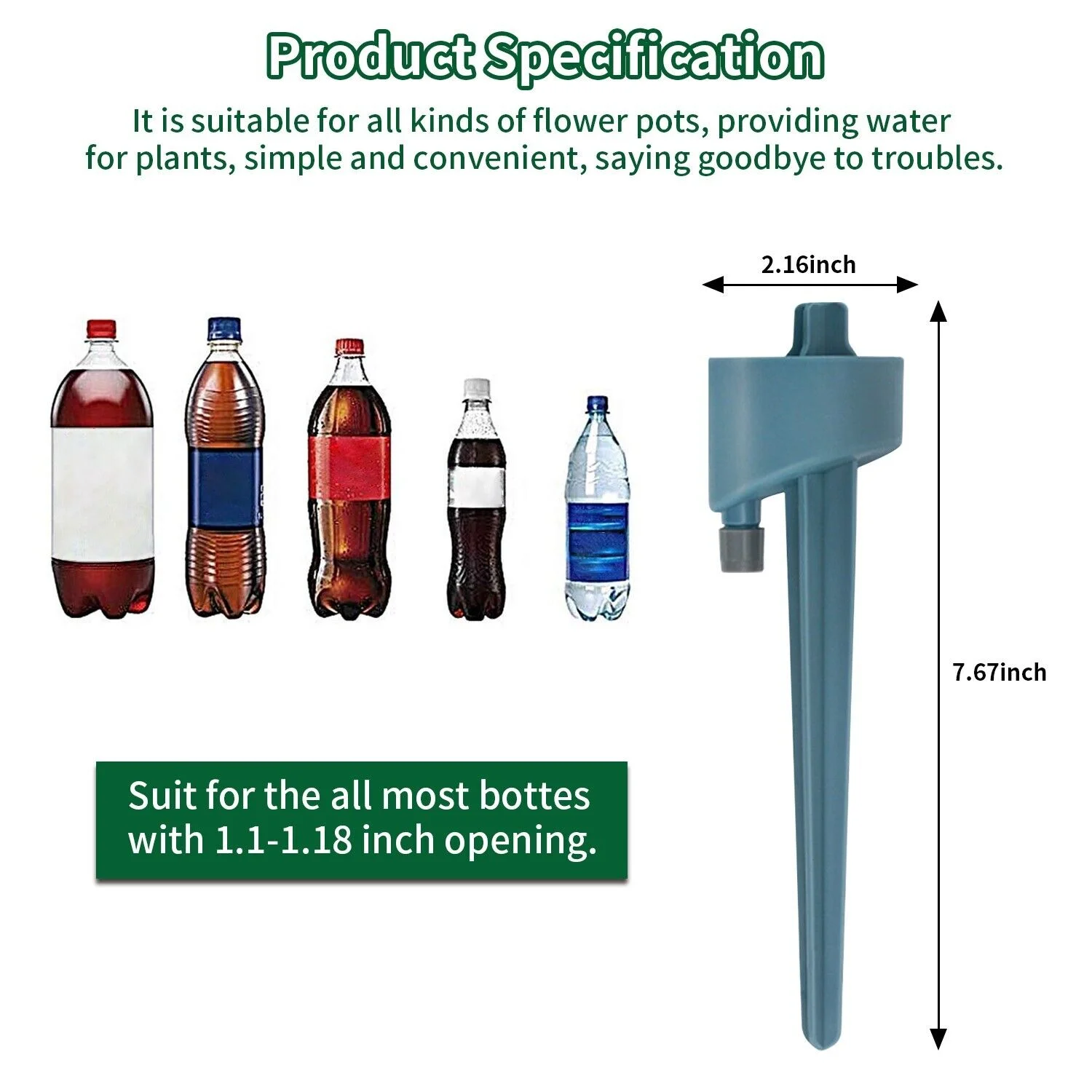 3 PCS Automatic Self Watering Spikes Garden Plants Water Drip Irrigation System