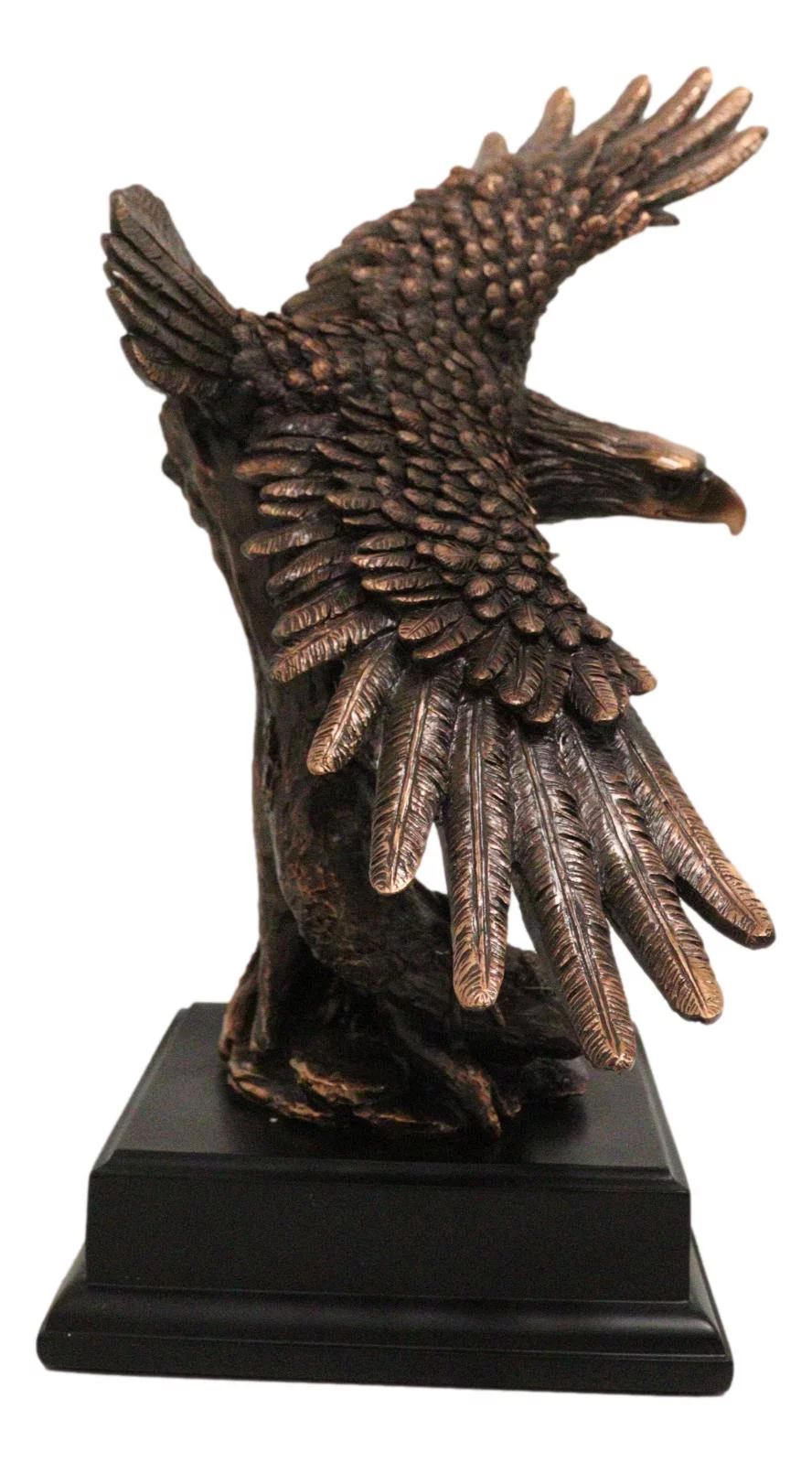 American Bald Eagle Swooping With Open Wings Bronze Electroplated Resin Figurine