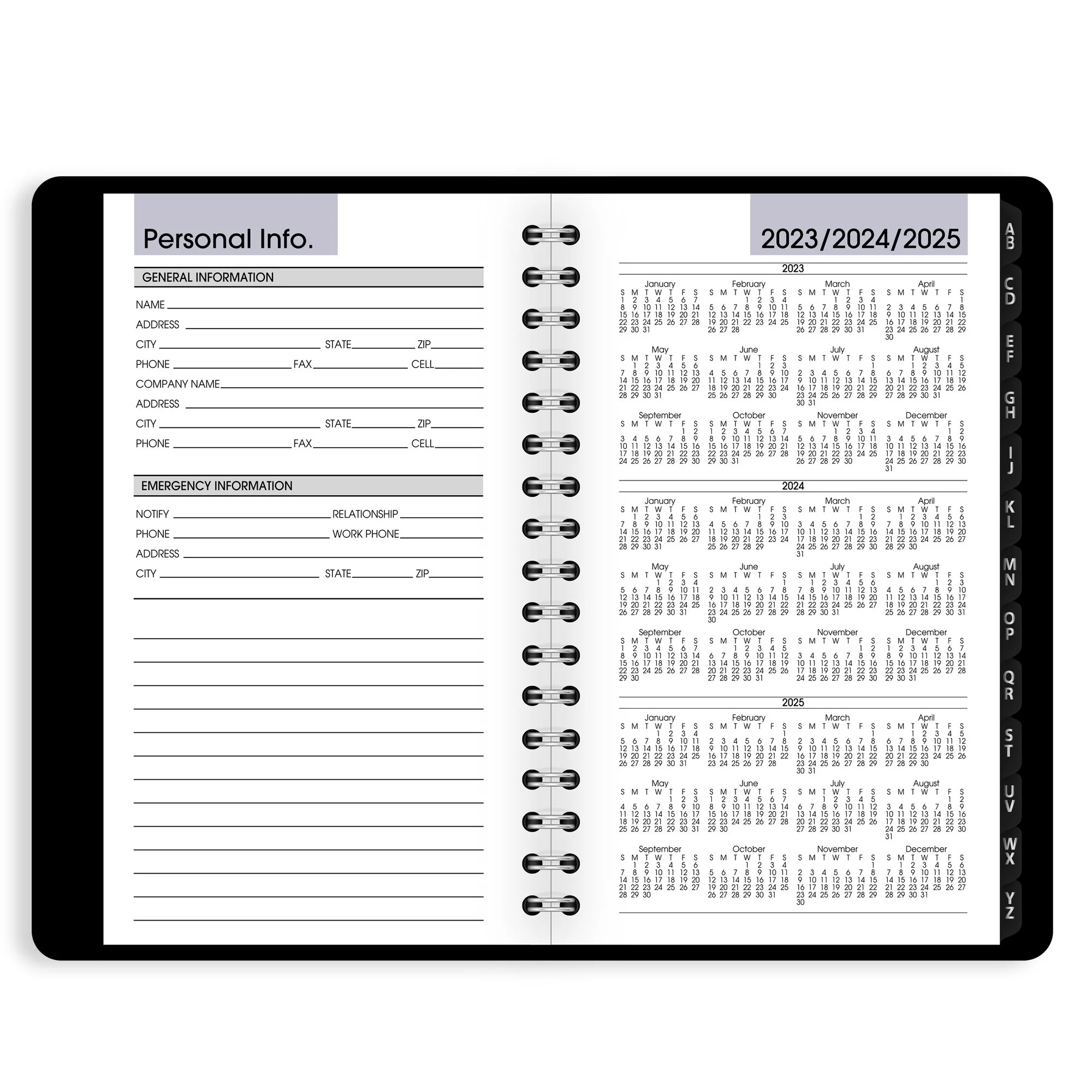 AT-A-GLANCE DayMinder 2024 Weekly Appointment Book Planner Black Pocket 3 12 x 6
