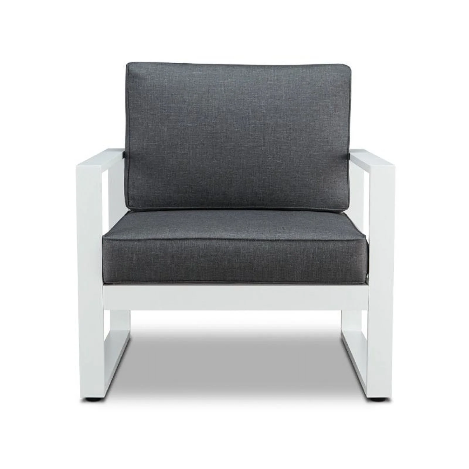 Home Square 3 Piece Patio Garden Set with Bench and 2 Patio Chairs in Gray/White