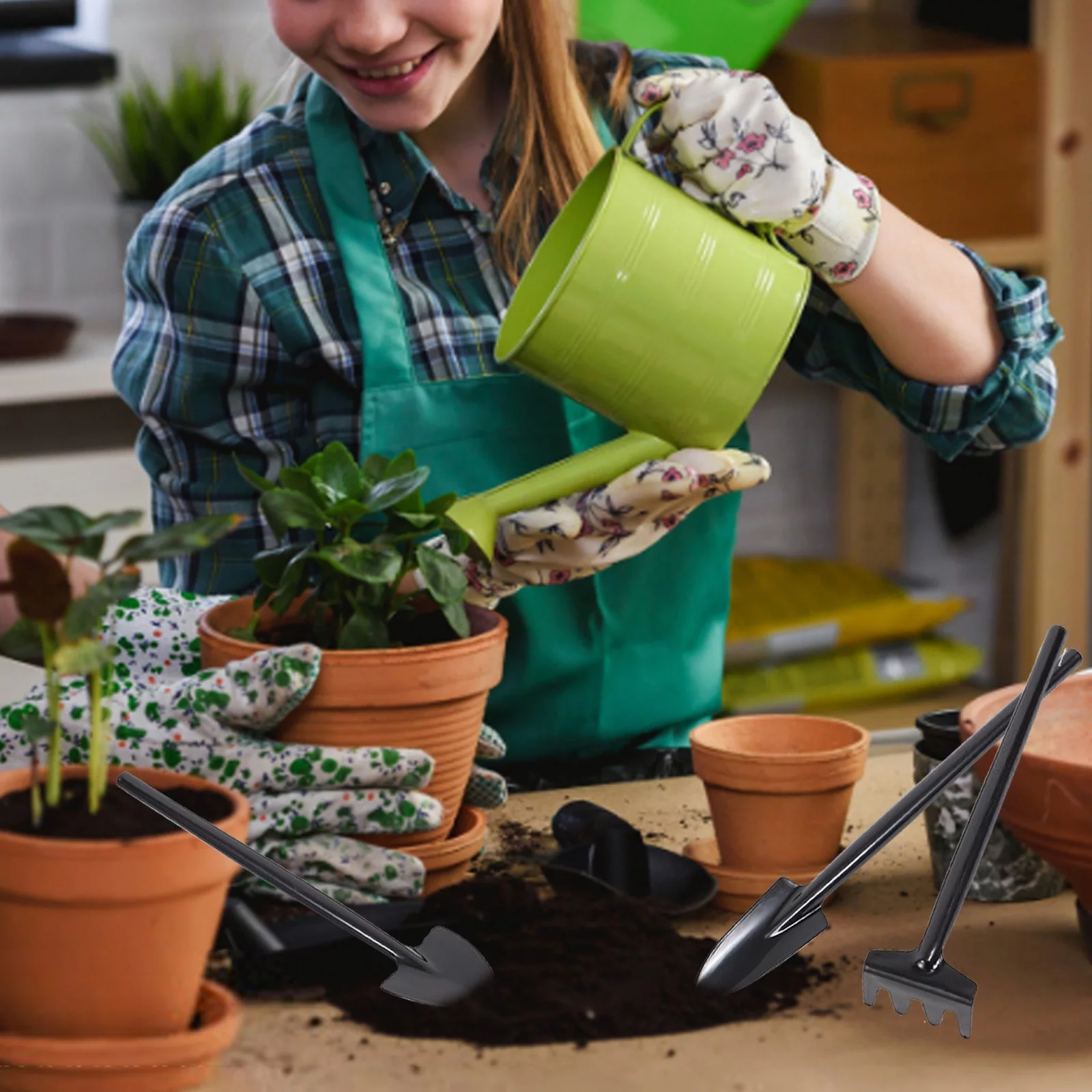 Mini Three-piece Potted Shovel Shovel Shovel Hoe Succulent Planting Tools Plastic Garden Tool Set