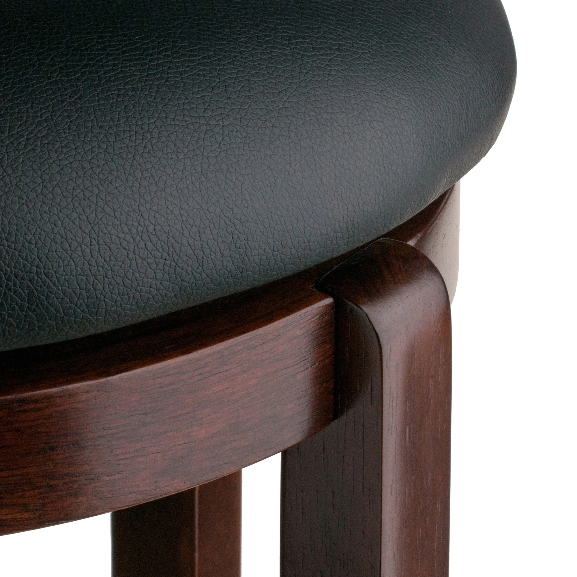 Winsome Wood Walcott Swivel Seat Counter Stool, Black and Walnut