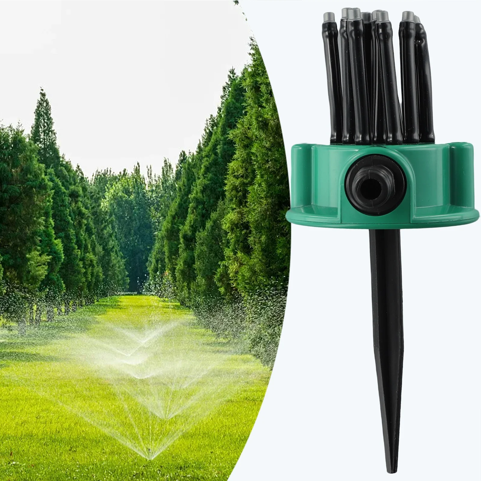 360° Flexible 12 Tubes Garden Yard Lawn Water Sprinkler Watering Sprayer