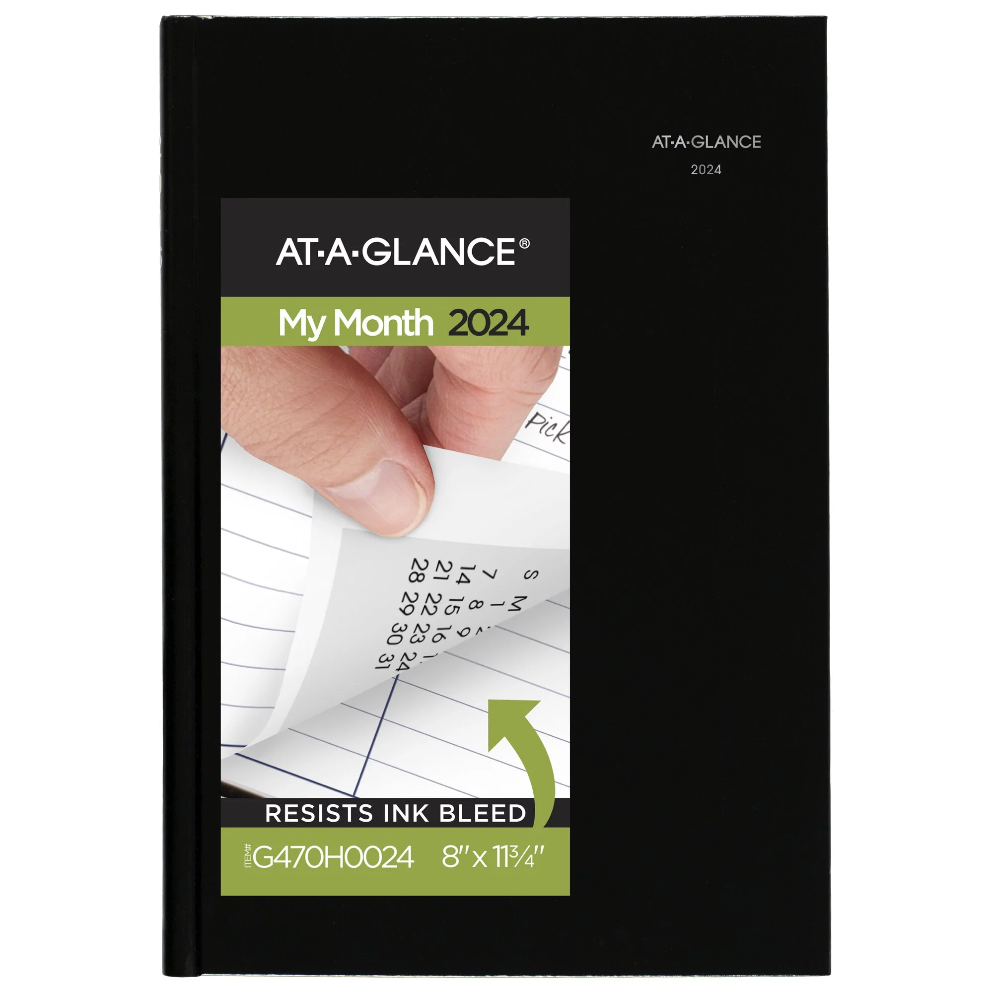 AT-A-GLANCE DayMinder 2024 Monthly Planner Hardcover Black Large 8 x 11 34 -