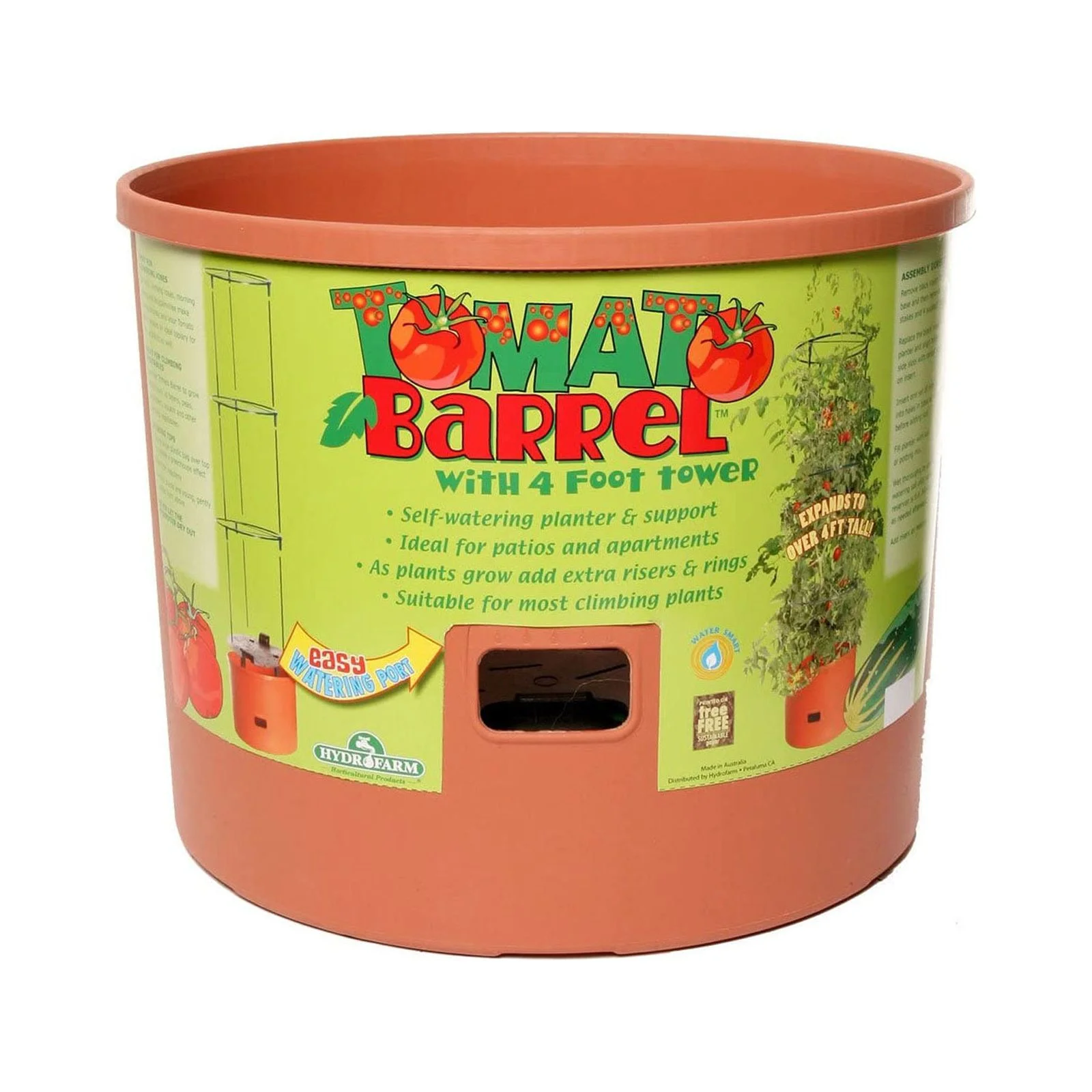 Hydrofarm Tomato Pot with 4 Foot Trellis Tower & GROW!T Coco Coir Mix Block