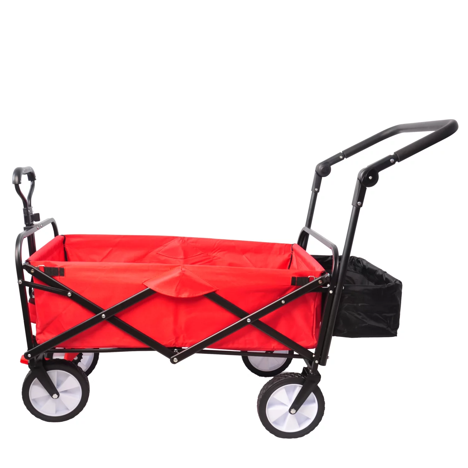 CGFHYP folding wagon Collapsible Outdoor Utility Wagon  Heavy Duty Folding Garden Portable  Cart  Drink Holder  Adjustable Handles