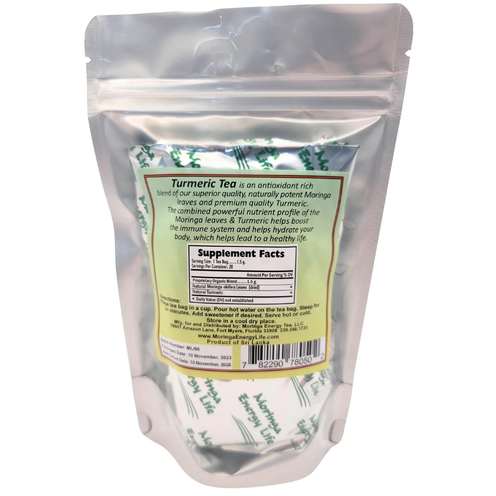 Moringa Turmeric Tea by Moringa Energy Life, 28 Tea Bags