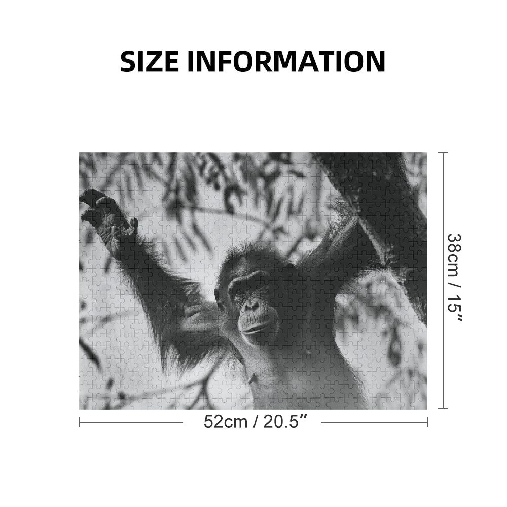 ONETECH Monkey Tree Branch Wooden Jigsaw Puzzle Challenging Difficult Wood Puzzles for Adults Gift for Family Friends 500 PCS