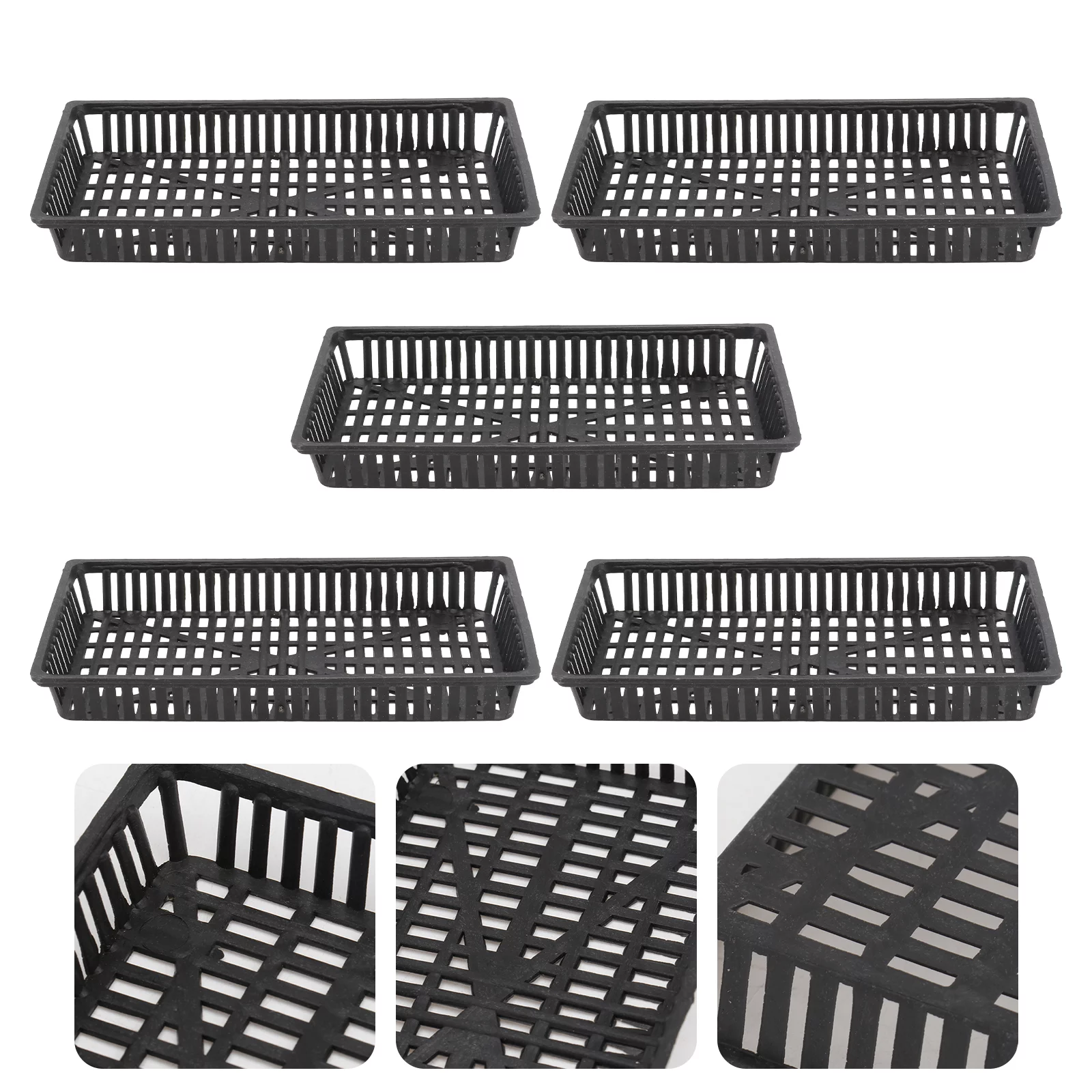 Homemaxs 5pcs Aquarium Plastic Pot Baskets Aquarium Aquatic Water Flower Plant Grass Planting Rack