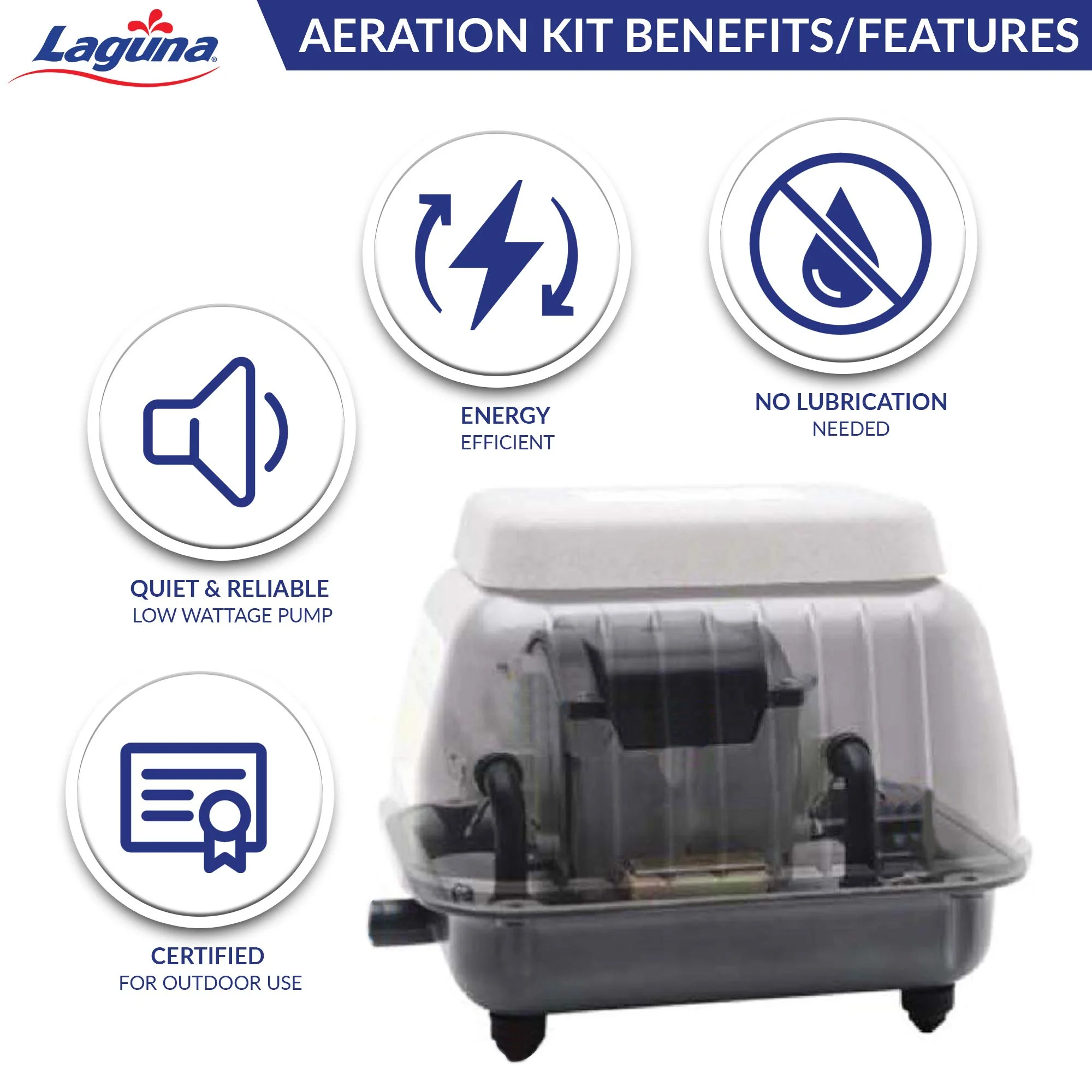 Laguna Water Garden - Aeration Kit- Gray 18.5 Gph