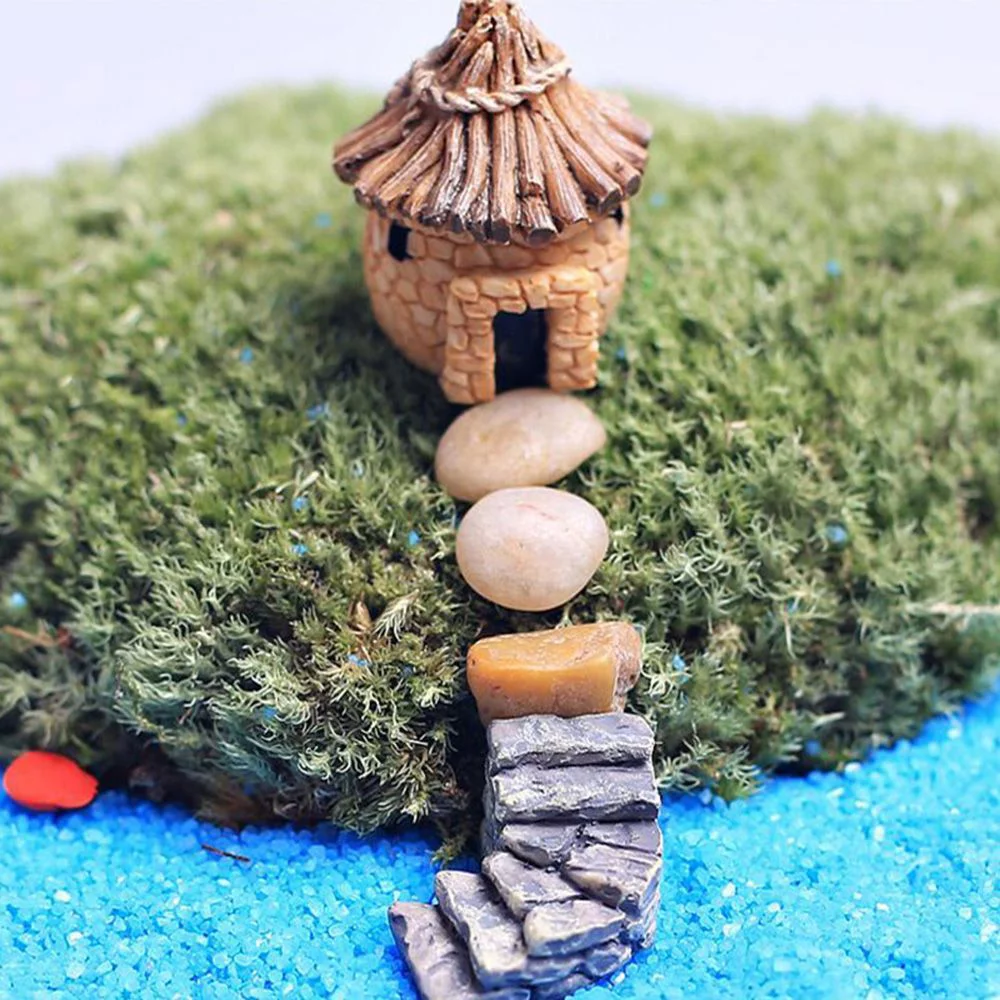 Tiny High Quality Straight and Cornor Landscape Miniature Flower Pot Home Artificial Bridge Fairy Garden Decor Stair Resin Ornament STRAIGHT