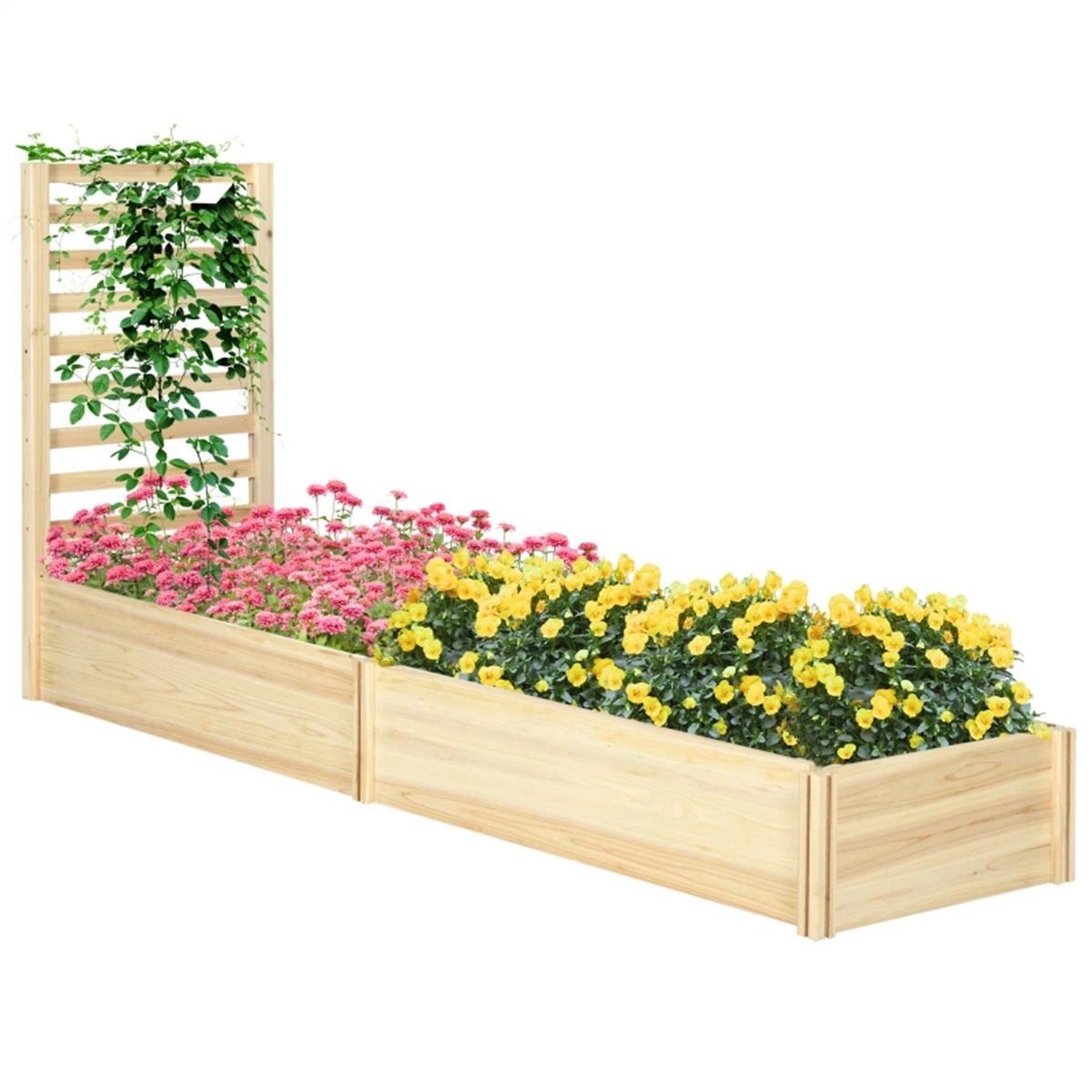 SEVENINE Garden Wooden Planter, Flower shelf, Wood Planter Box