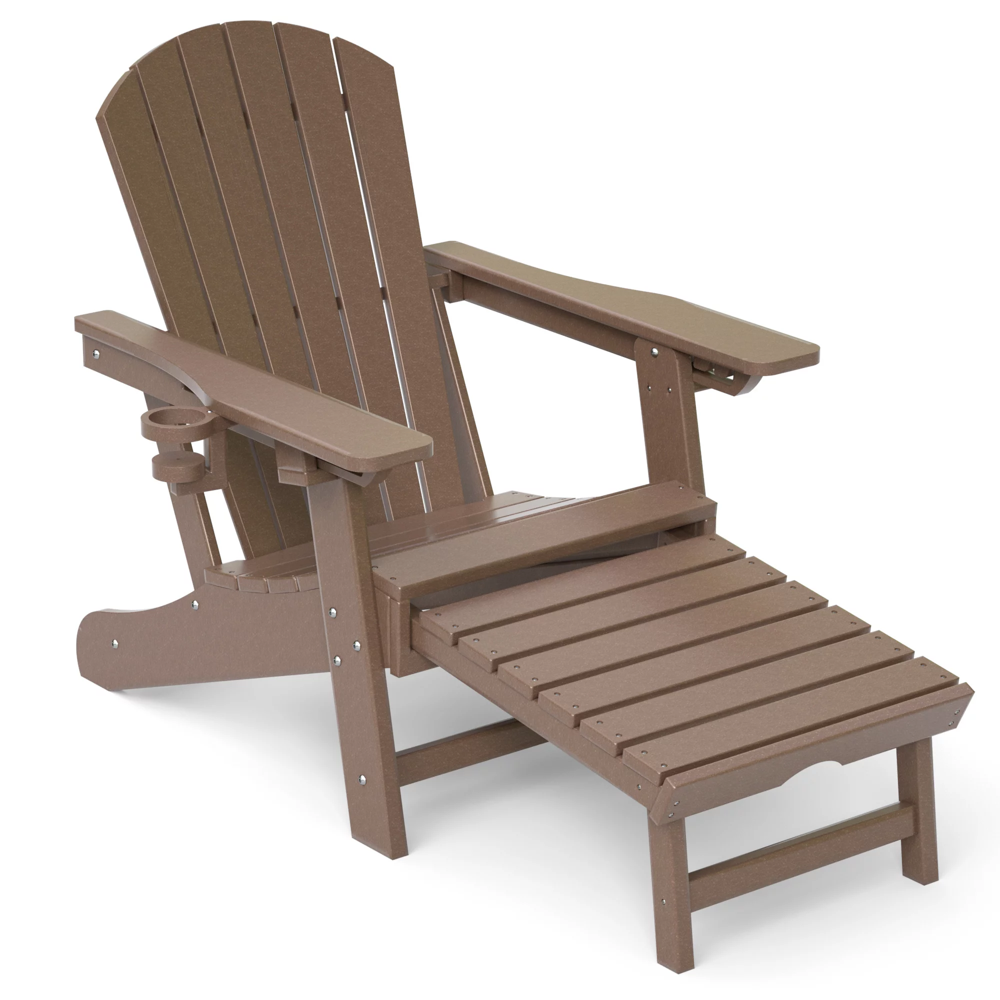 Versatile Adirondack Chair with Ottoman and Cup Holder - 52.24 - Relax in style, any season!