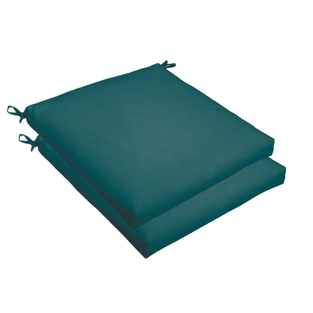Sorra Home  Teal 19 x 2.5-inch Chair Cushion - Bristol (Set of 2)