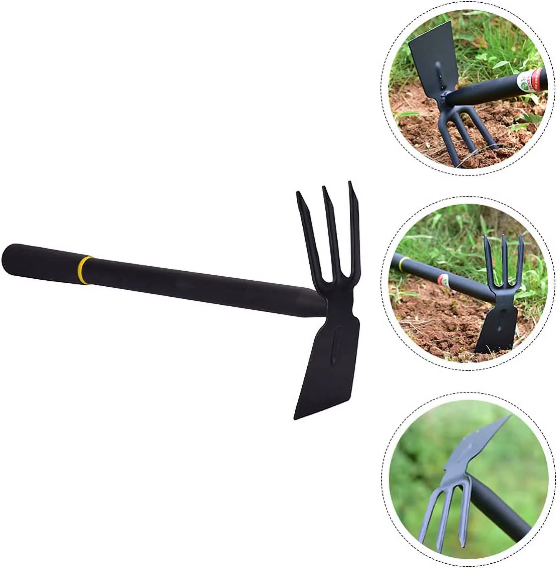 Heavy Duty Manganese Steel Hand Tiller for Hoeing  Cultivating  Weeding  Digging  Loosening Soil  Flower Planting in Gardens and Farms - Agriculture Tool with High Efficiency and Durabili