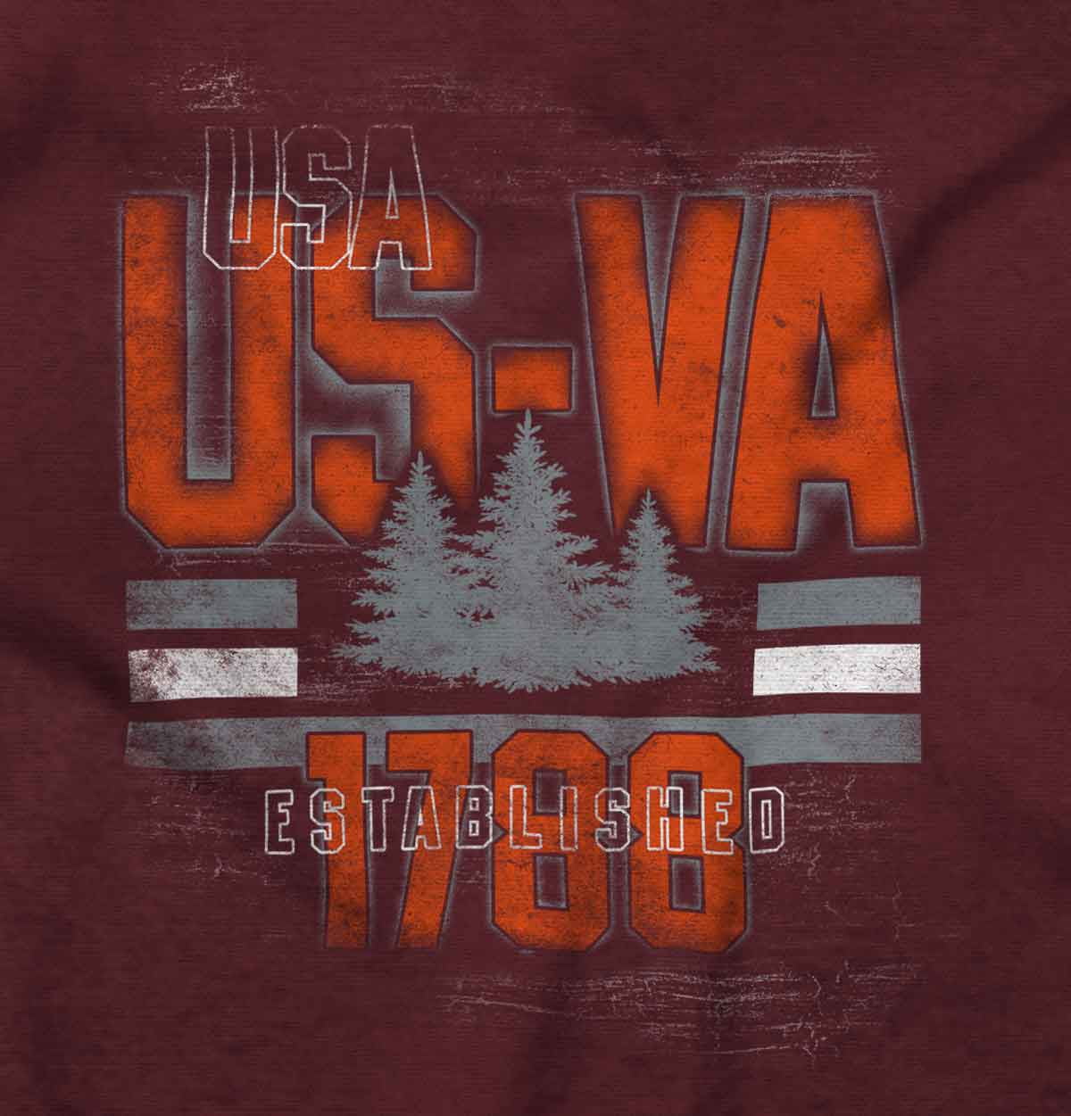 Virginia Vintage Pine Forest Cool VA Men's Graphic T Shirt Tees Brisco Brands S